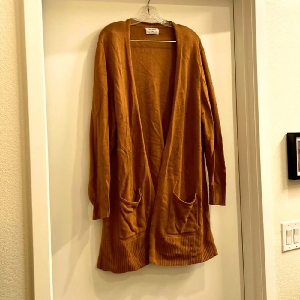Tan/Brown Long Sweater Cardigan - Picture 2 of 2
